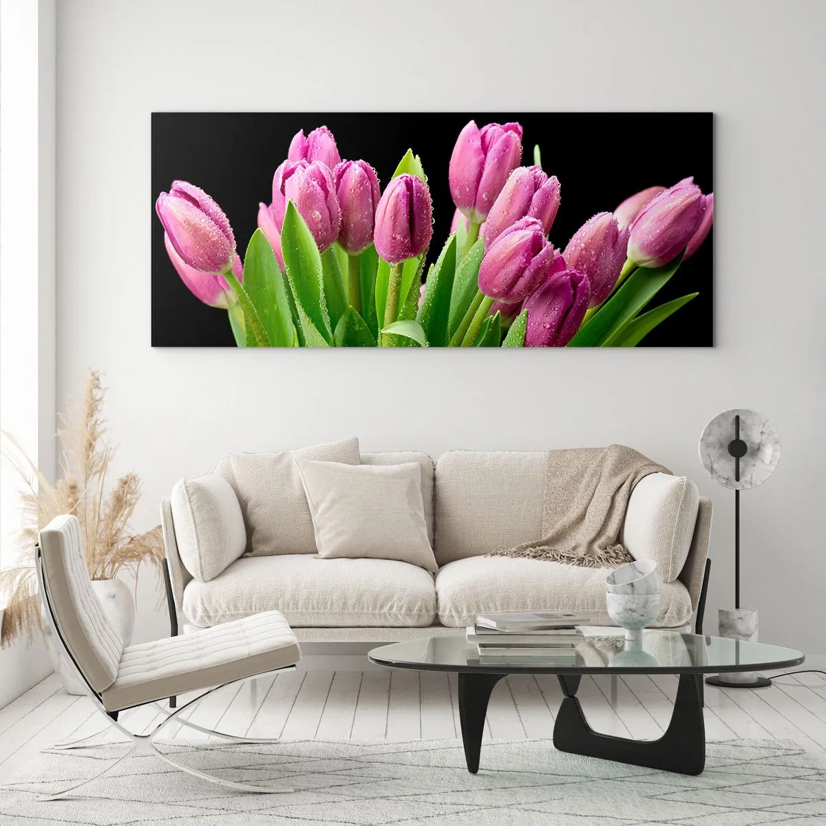 Obraz na szkle - Liliowa radość wiosny - 90x30 cm