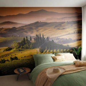 Fototapeta Standard Eco - Arkadia - pejzaż toskański - Krajobraz, Toskania, Winnice - 350x256 cm