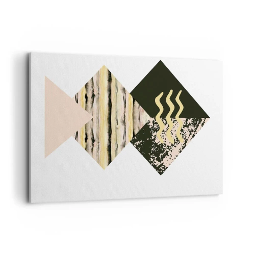 Obraz na płótnie - Geometryczne kształty z abstrakcyjnymi wzorami - 120x80cm - Nie takie proste - Nowoczesna dekoracja ścienna do salonu, kuchni i sypialni ARTTOR