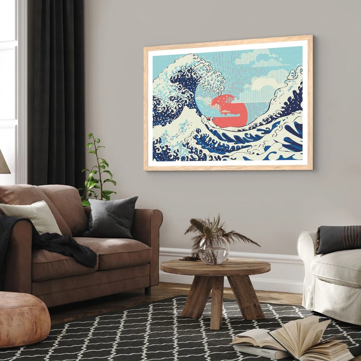 Plakat w ramie jasny dąb - Z japońskich inspiracji - 100x70 cm