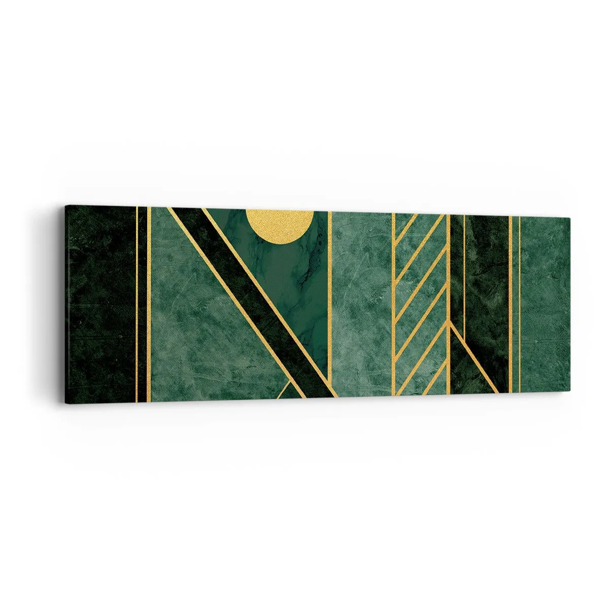 Obraz na płótnie - Dynamika złota i lazuru - 90x30 cm