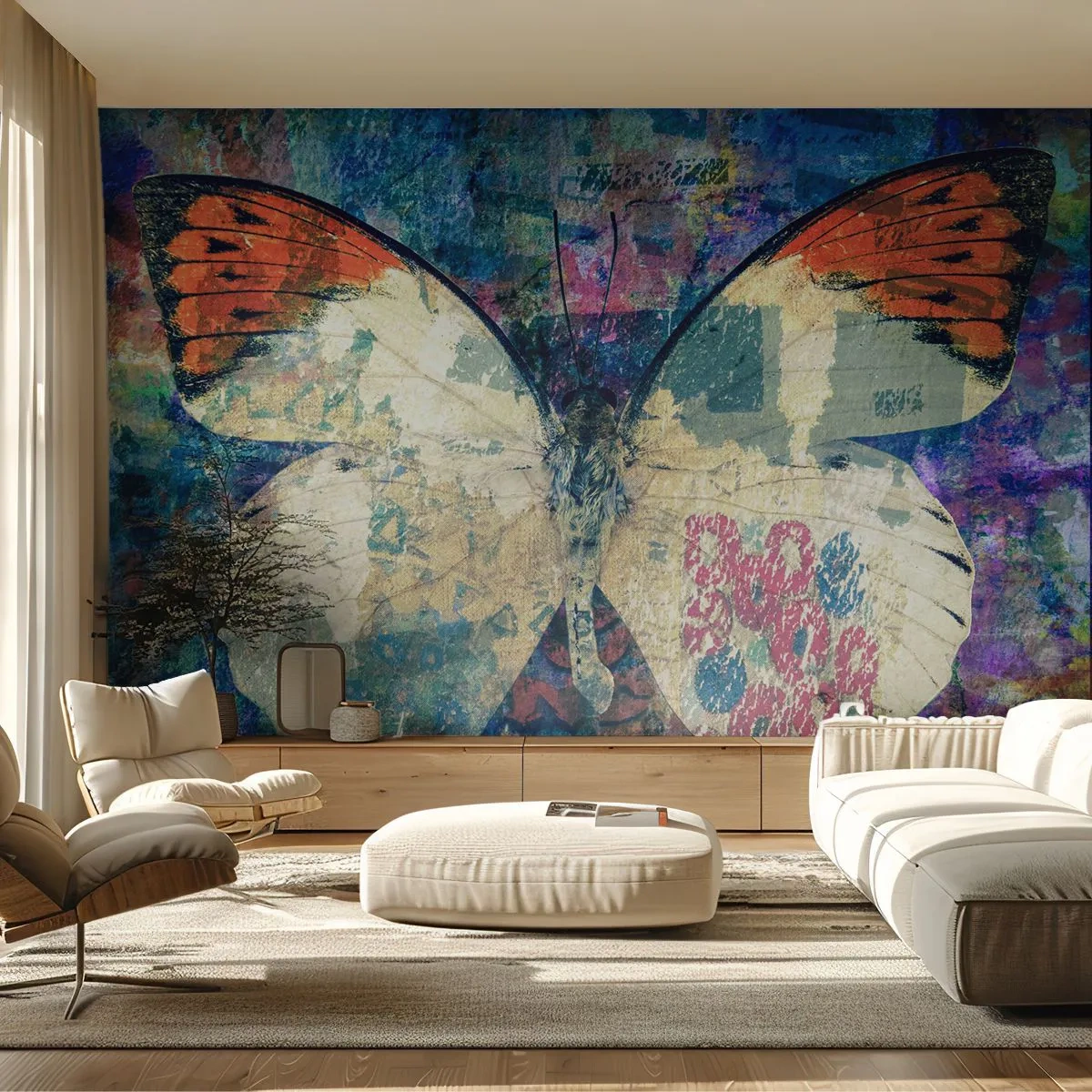 Fototapeta Standard Eco - Subtelna kruchość - Motyl, Abstrakcja, Sztuka - 250x175 cm