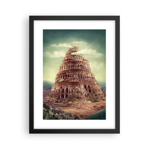 Plakat w czarnej ramie - Wieża Babel - 30x40 cm