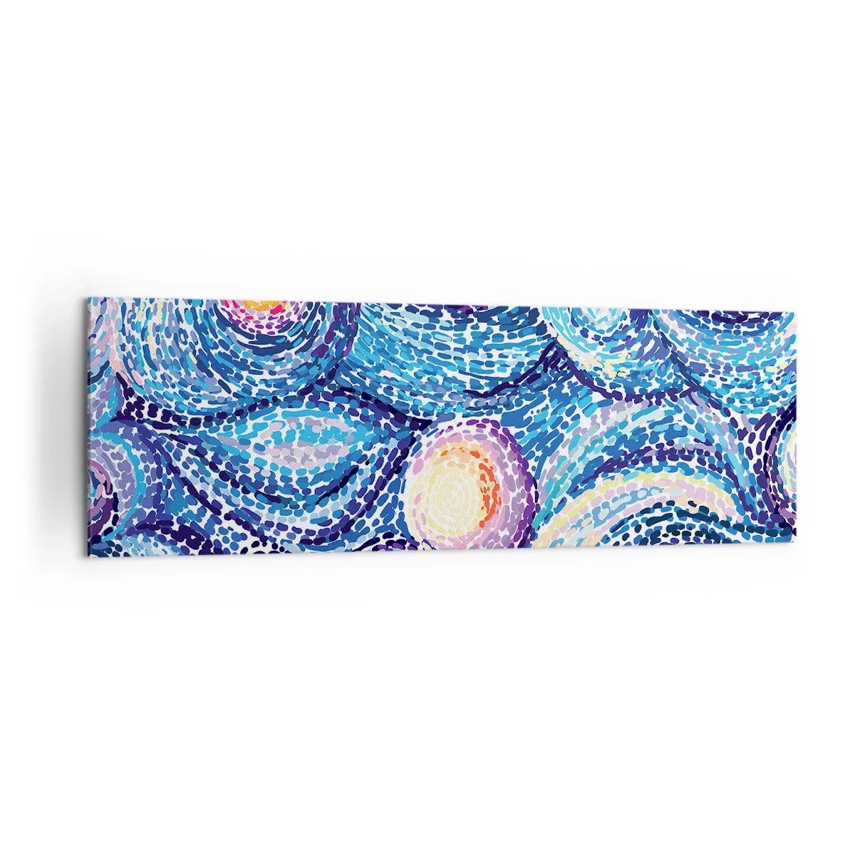 Obraz na płótnie - Artystyczna interpretacja gwiaździstego nieba w stylu van Gogha - 160x50cm - Z obrazu van Gogha - Nowoczesna dekoracja ścienna do salonu i sypialni ARTTOR