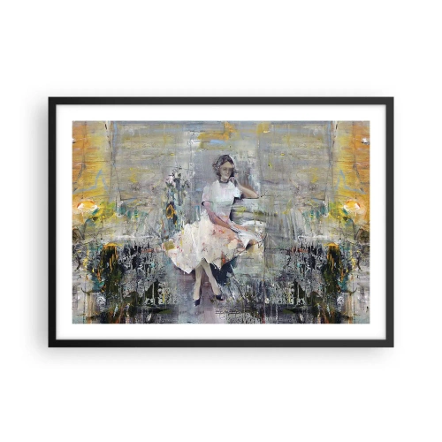 Plakat w czarnej ramie - Artystyczny portret kobiety w pastelowych barwach - 70x50cm - Klasyczna i nowoczesna - Nowoczesna dekoracja ścienna do salonu i sypialni ARTTOR