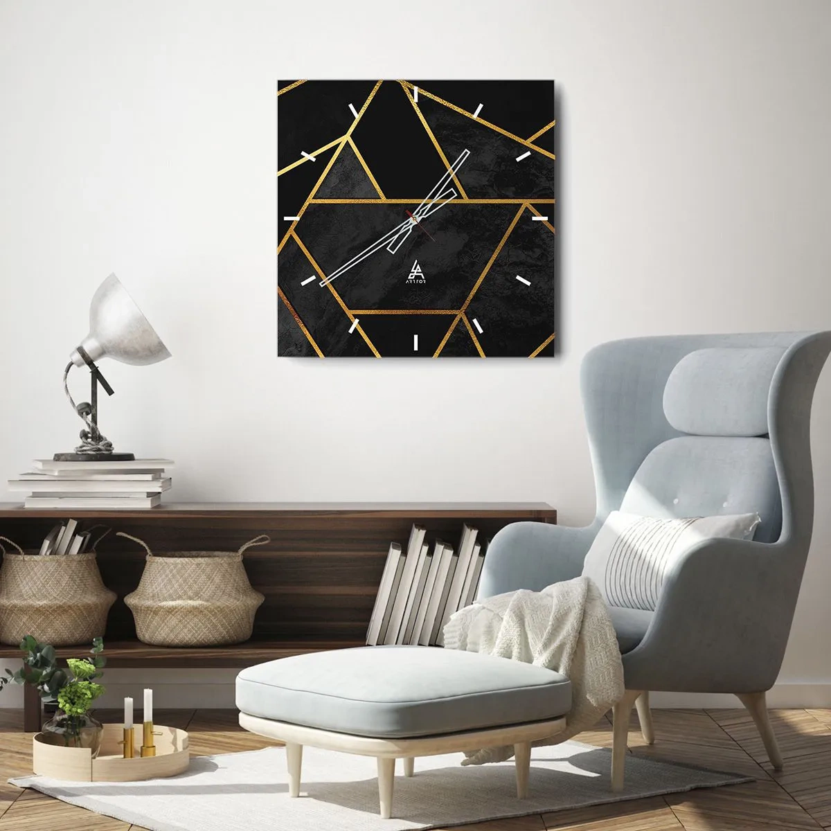 Zegar ścienny - Mrok i blask - 40x40 cm