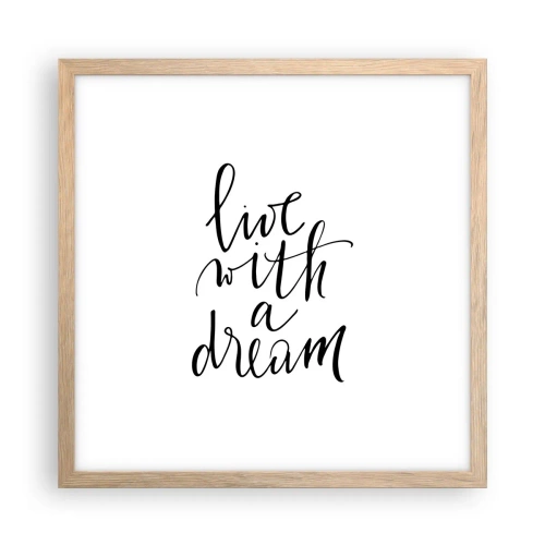 Plakat w ramie jasny dąb - Of course - 40x40 cm