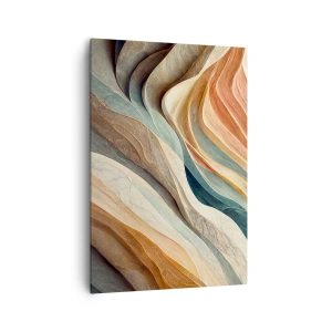 Obraz na płótnie - Abstrakcyjne fale w pastelowych odcieniach - 70x100cm - Chwila przed zmianą - Nowoczesna dekoracja ścienna do salonu i sypialni ARTTOR