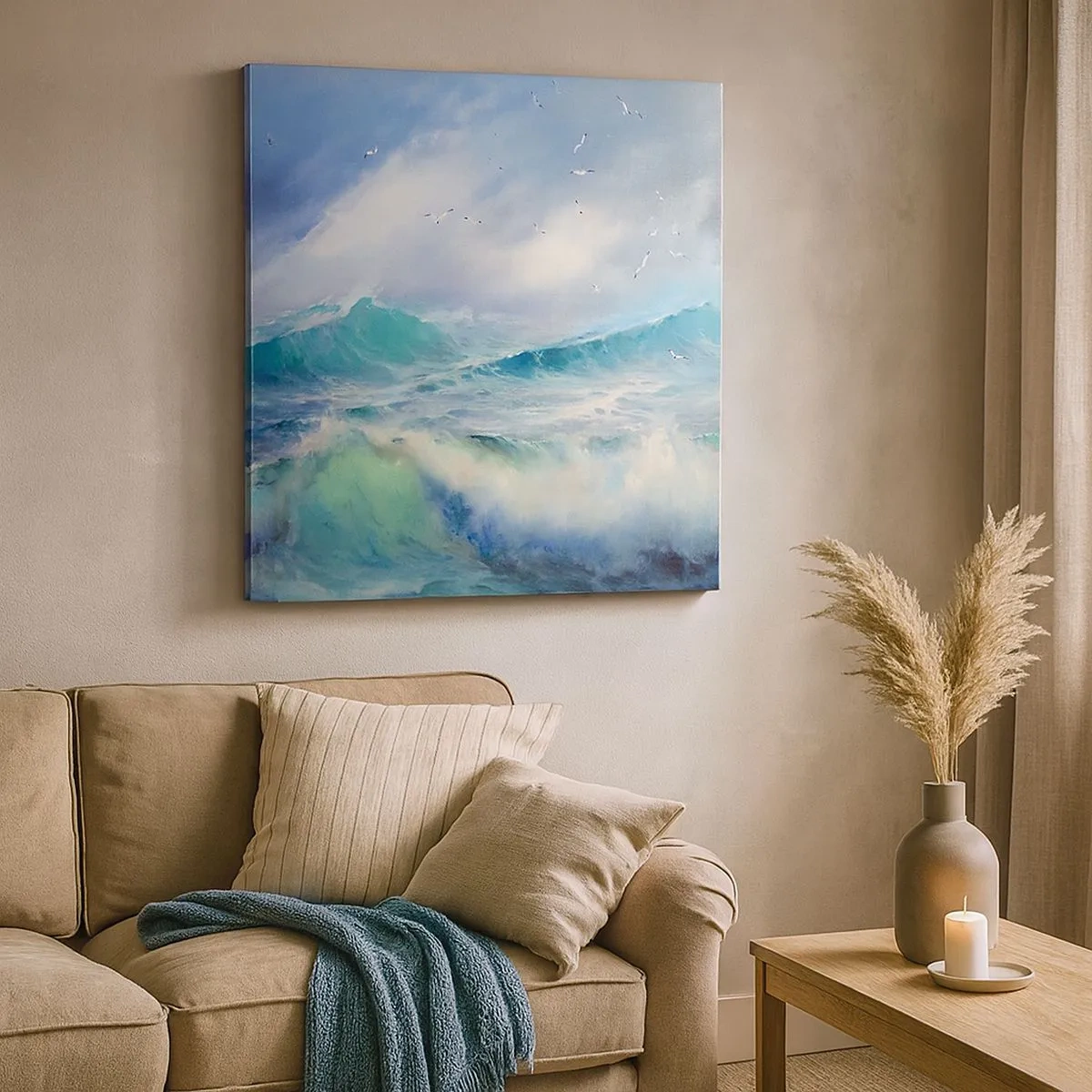 Obraz na płótnie - "Wicher z tryumfem zawył…' - 30x30 cm