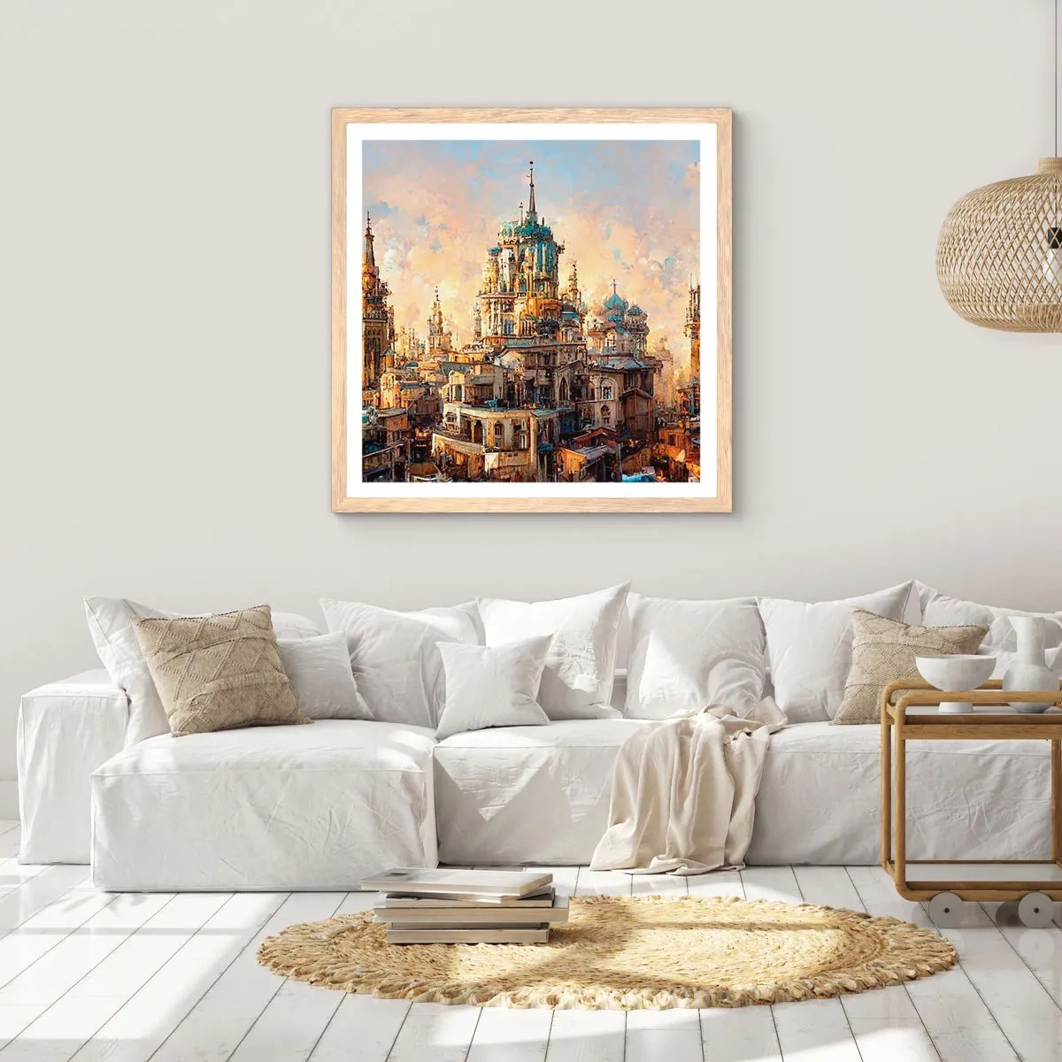 Plakat w ramie jasny dąb - Miasto miast - 30x30 cm