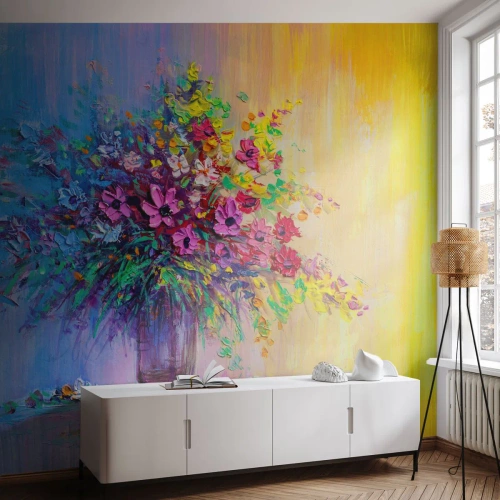 Fototapeta Samoprzylepna Deluxe Sticker - Dar letnirj łąki - Kwiaty W Wazonie, Sztuka, Bukiet Kwiatów - 250x175 cm