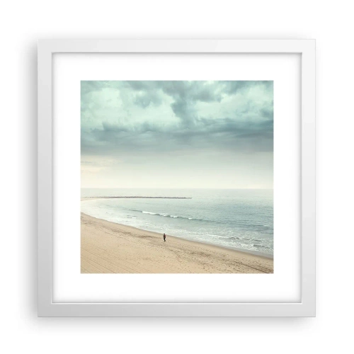 Plakat w białej ramie - w poszukiwaniu spokoju - 30x30 cm