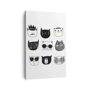 Obraz na płótnie - Stylowe ilustracje kotów w minimalistycznym stylu - 80x120cm - Każdy inny - Nowoczesna dekoracja ścienna do salonu i sypialni ARTTOR