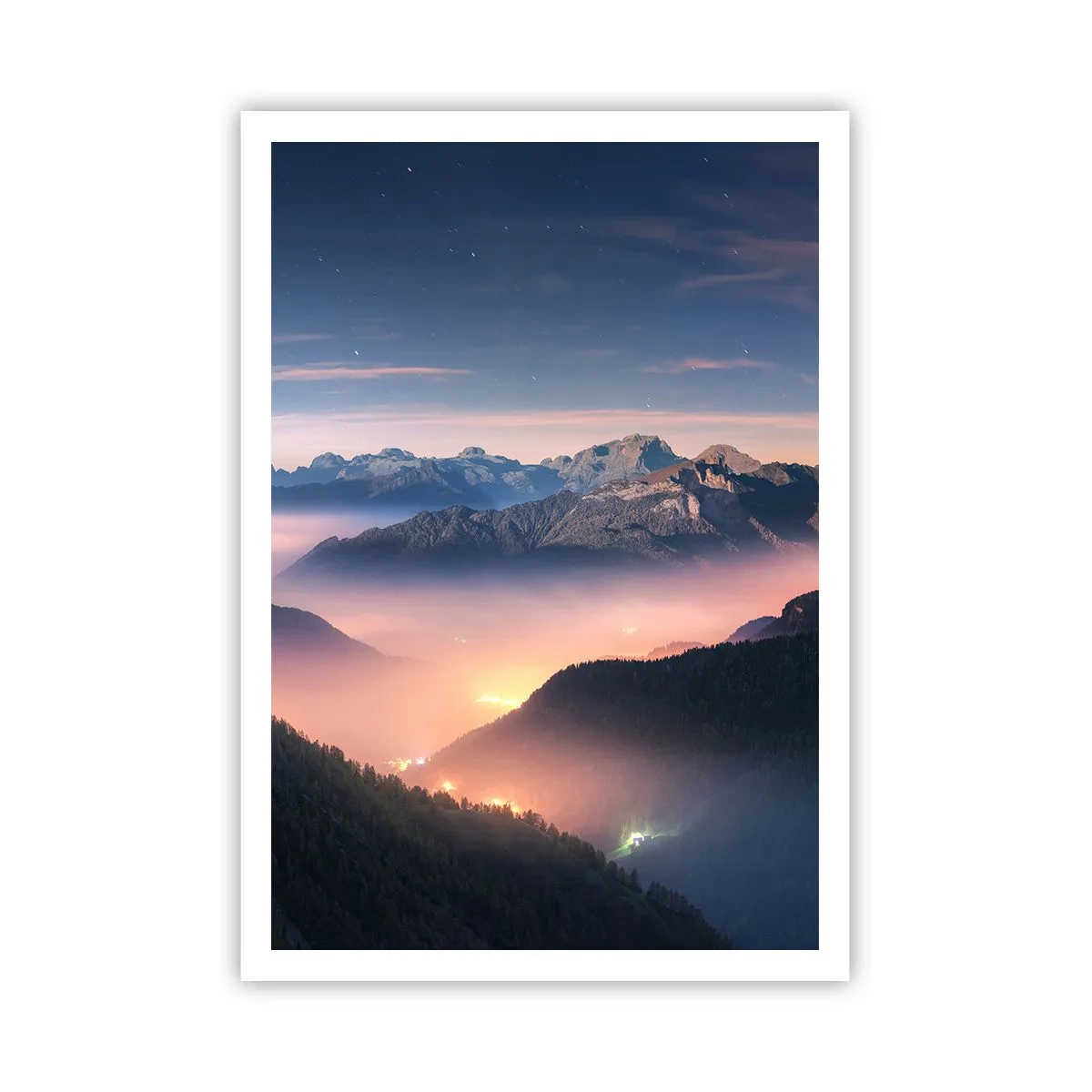 Plakat - Światło w dolinach - 70x100 cm
