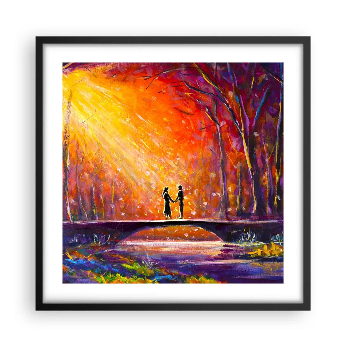 Plakat w czarnej ramie - Niebo ich też kocha - 50x50 cm