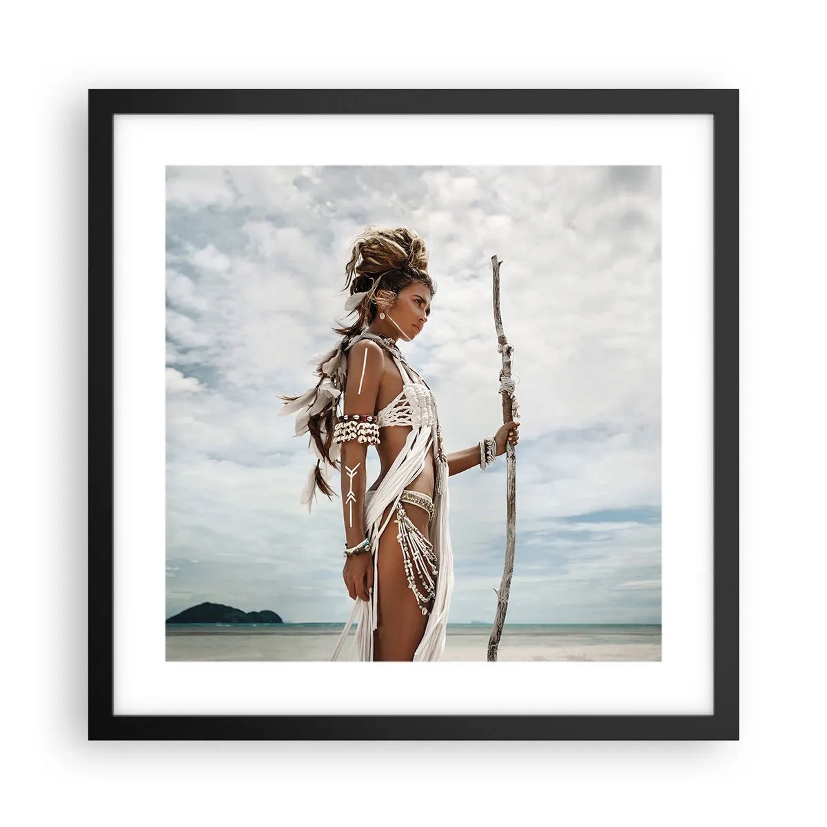Plakat w czarnej ramie - Królowa tropików - 40x40 cm