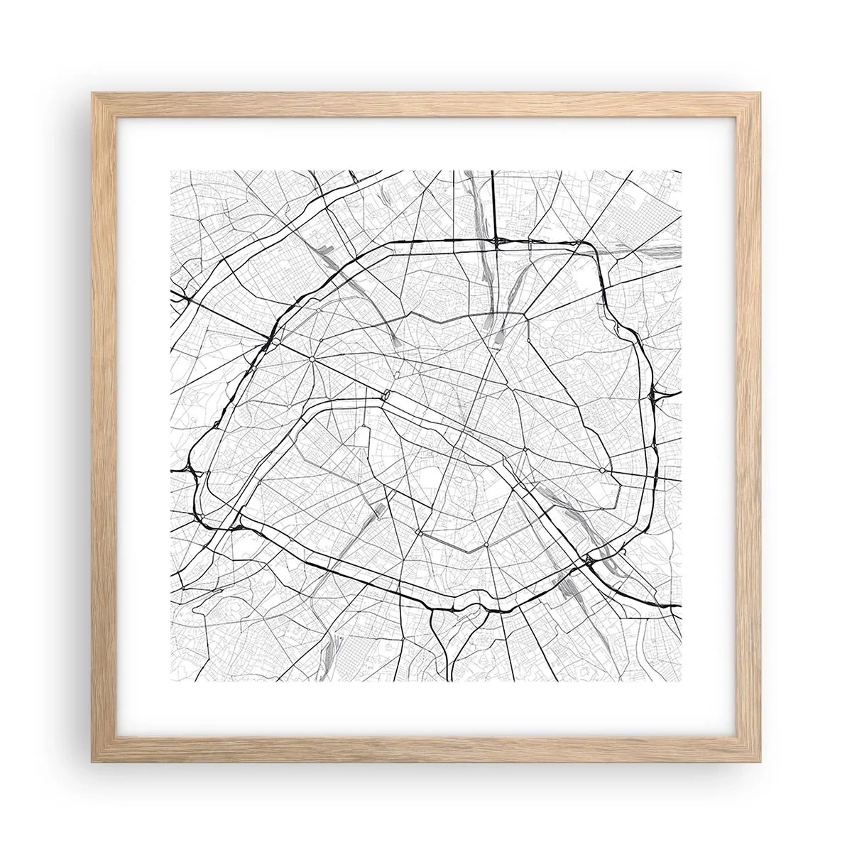 Plakat w ramie jasny dąb - Kwiat Paryża - 40x40 cm
