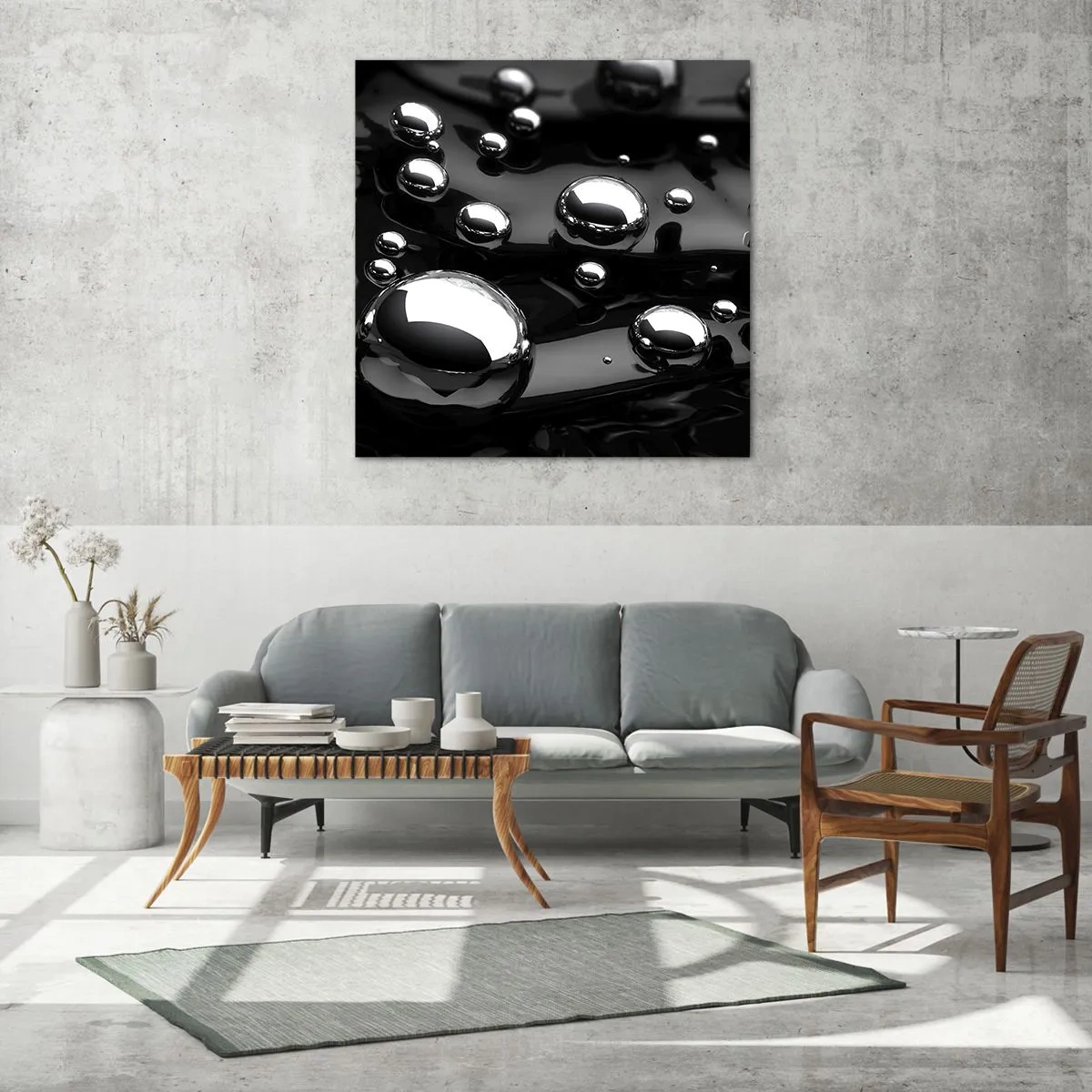 Obraz na szkle - Z czarnej toni - 70x70 cm