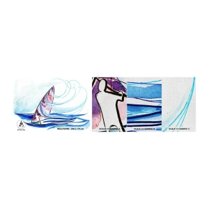 Fototapeta Próbka Premium Canvas - Z wiatrem w rytmie fal - Windsurfing, Sport, Morze - 100x30 cm
