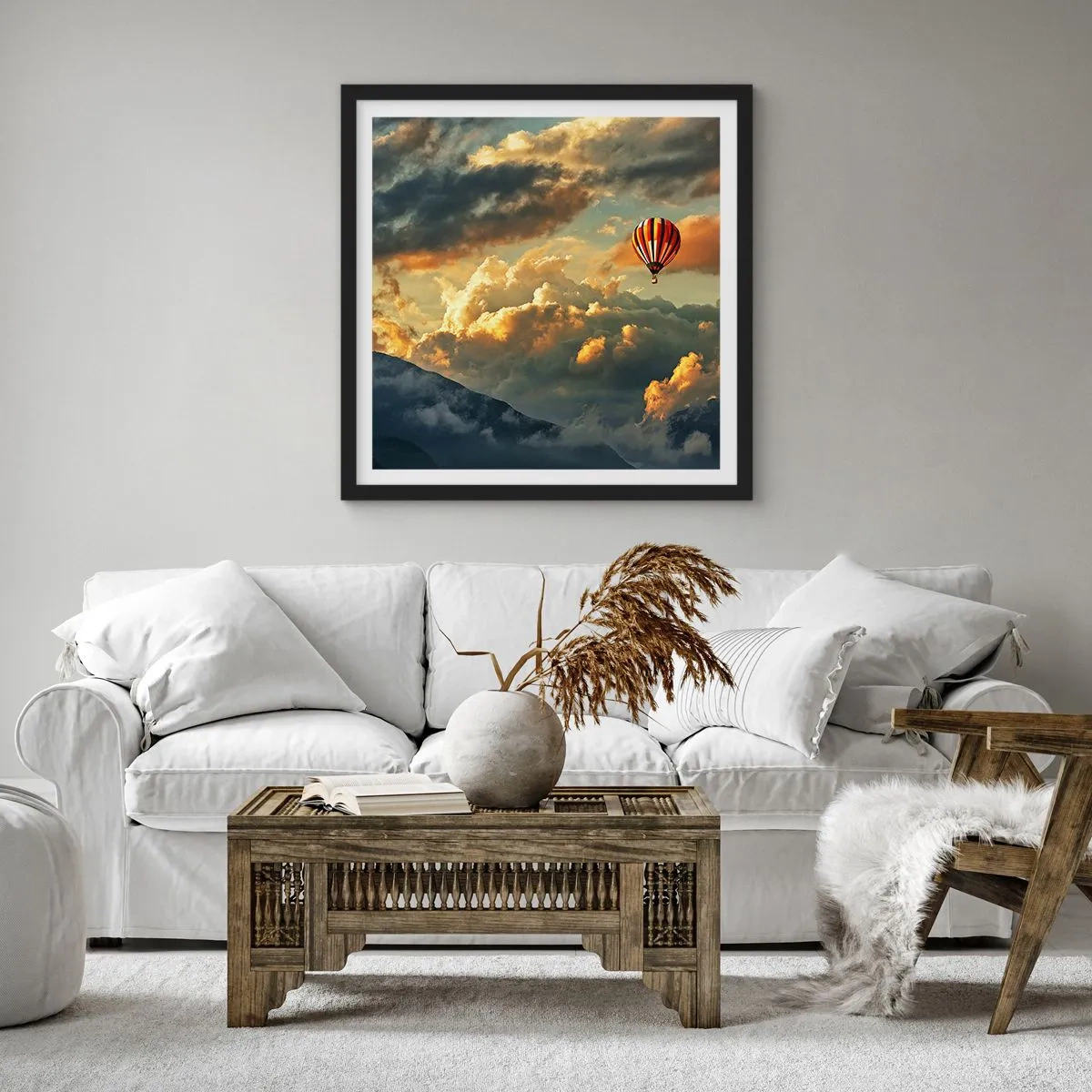 Plakat w czarnej ramie - Lecę, bo chcę - 60x60 cm