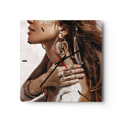 Zegar ścienny - Królowa dzikiej plaży - 40x40 cm