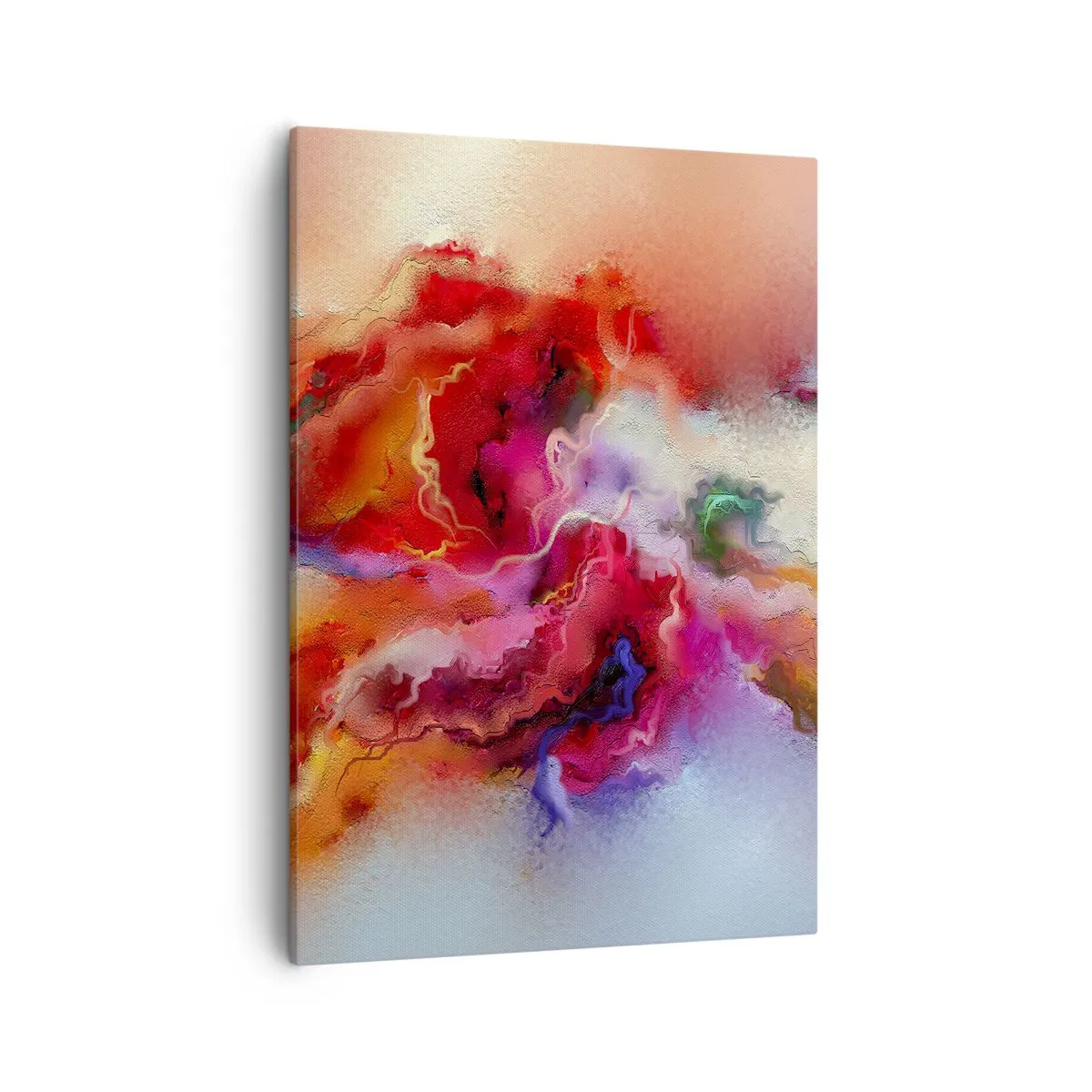 Obraz na płótnie - Abstrakcyjne, dynamiczne barwy przypominające wirujące dymy - 50x70cm - Jak pochwycić marzenia - dym - Nowoczesna dekoracja ścienna do salonu, kuchni i sypialni ARTTOR