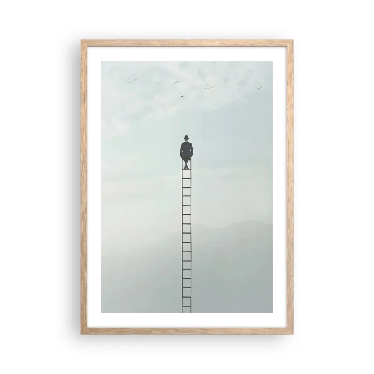 Plakat w ramie jasny dąb - Wznieś się ponadto - 50x70 cm