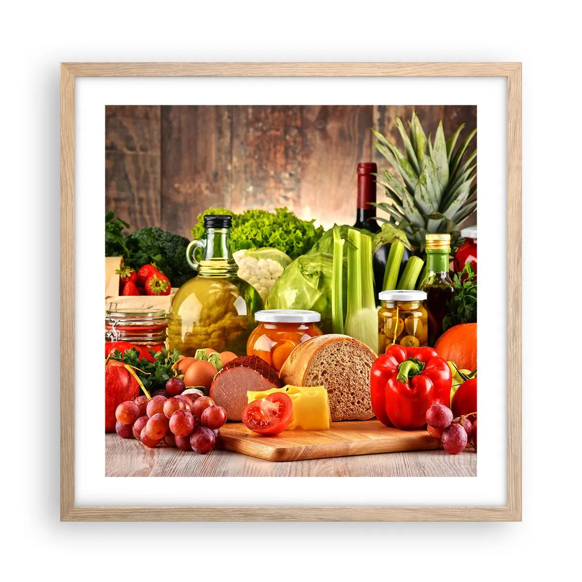 Plakat w ramie jasny dąb - Wędzone, pieczone, marynowane - 50x50 cm