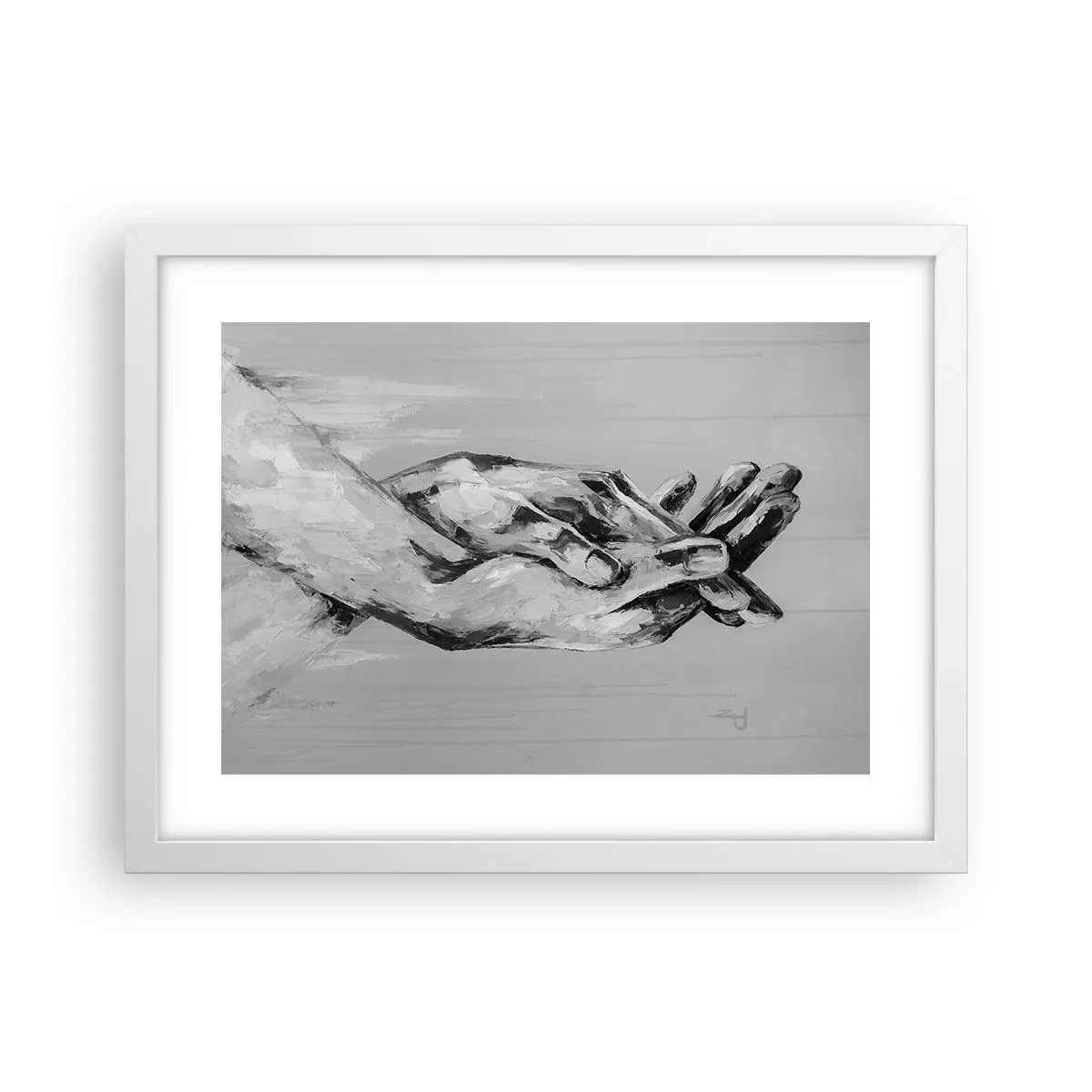 Plakat w białej ramie - Początek… - 40x30 cm