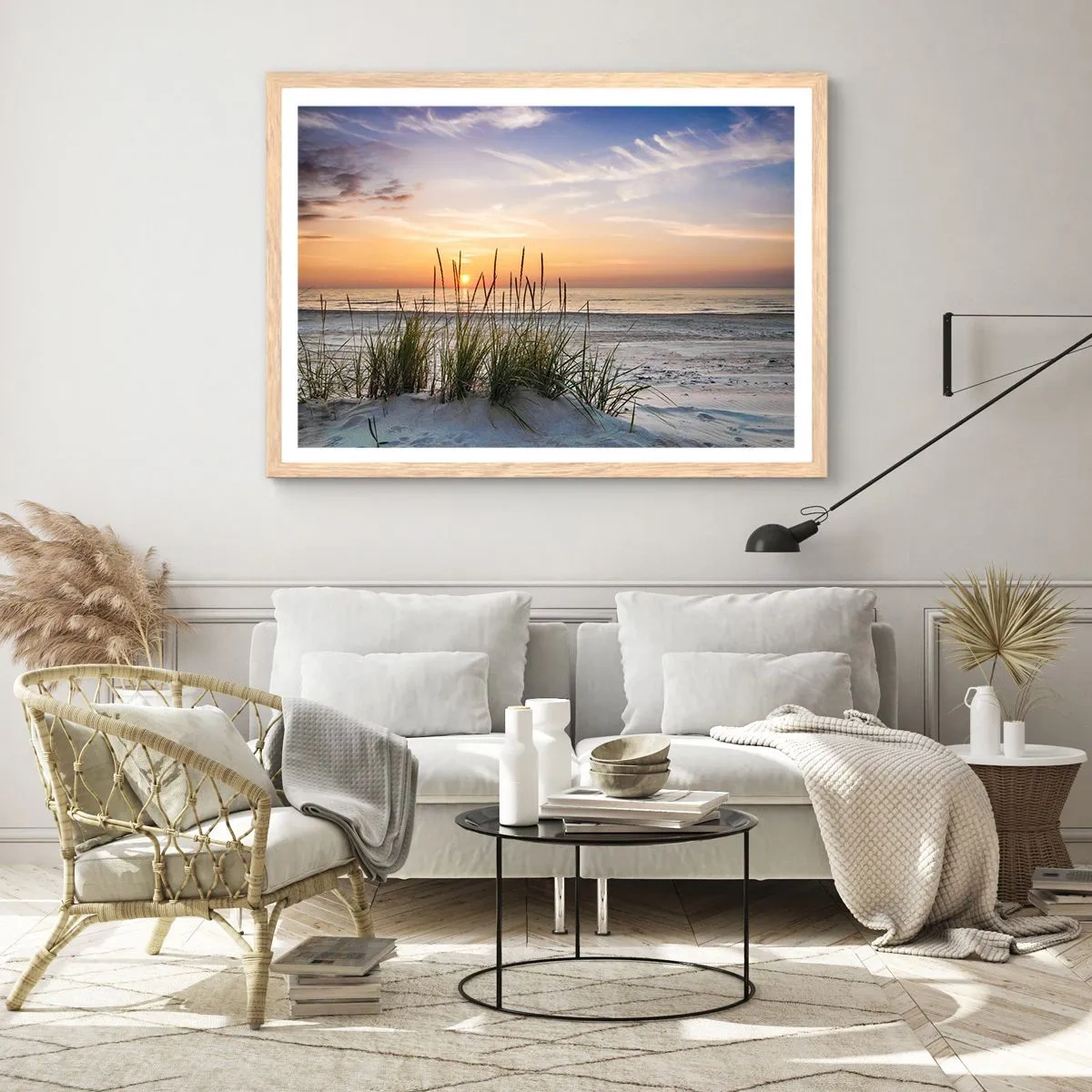 Plakat w ramie jasny dąb - Popatrz, pomyśl, poczuj - 50x40 cm