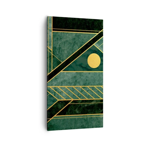 Obraz na płótnie - Dynamika złota i lazuru - 55x100 cm