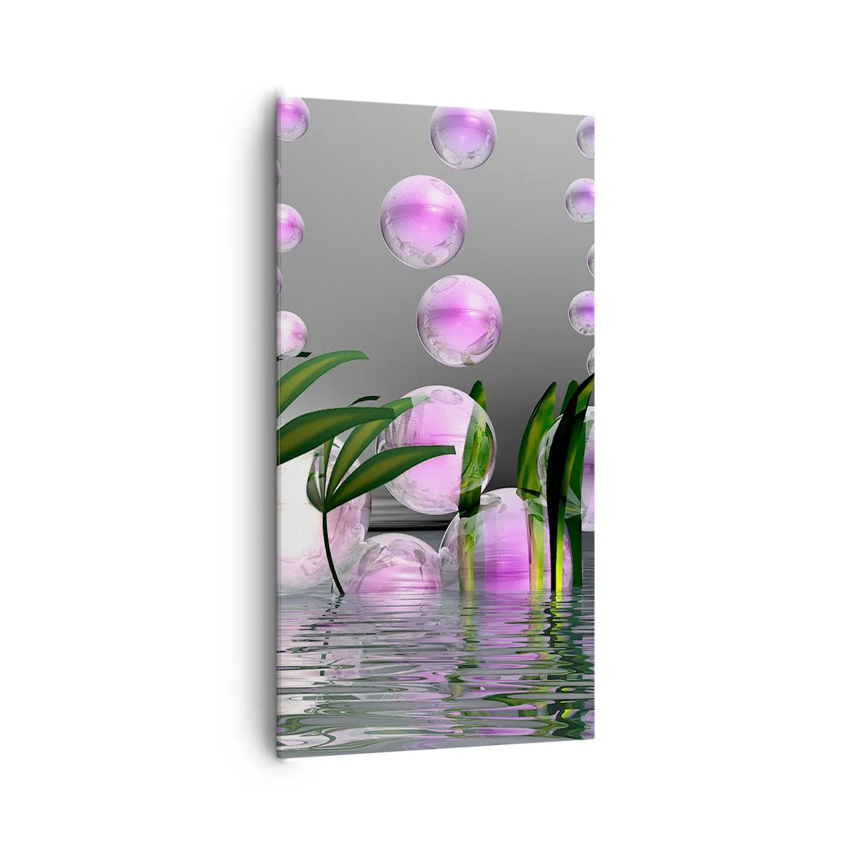 Obraz na płótnie - Refleksyjna kompozycja lekkości i życia - 65x120 cm