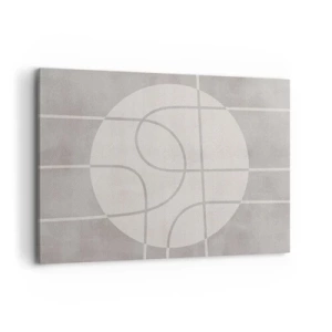 Obraz na płótnie - Geometryczny wzór w odcieniach szarości i bieli - 100x70cm - Koliście i na wprost - Nowoczesna dekoracja ścienna do salonu, kuchni i sypialni ARTTOR