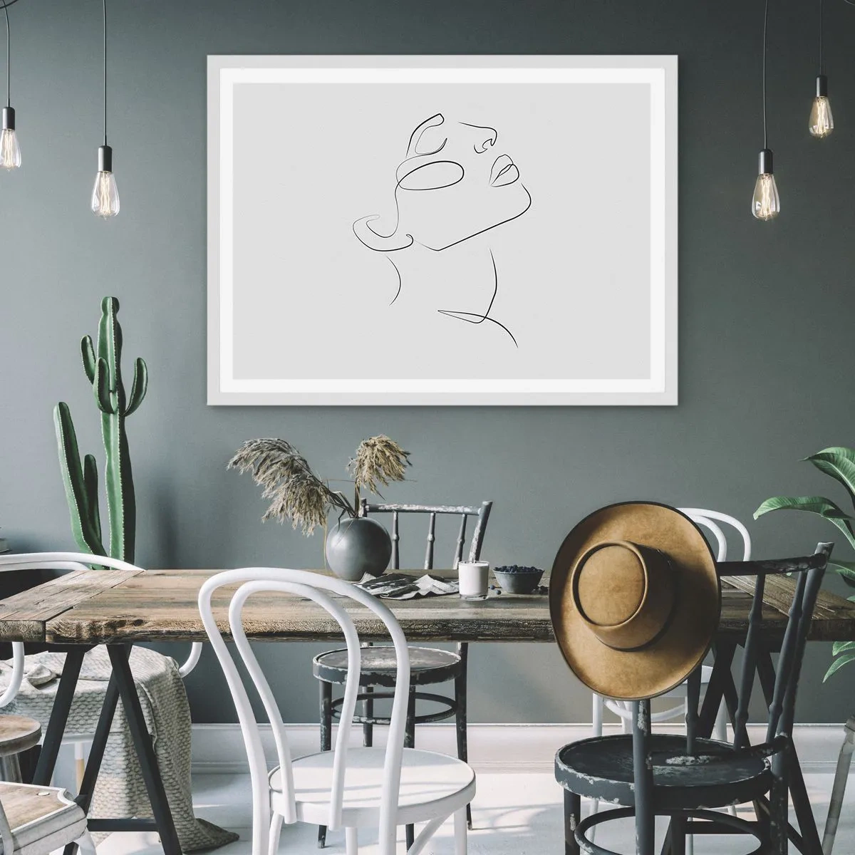 Plakat w białej ramie - Meandry marzenia - 50x40 cm