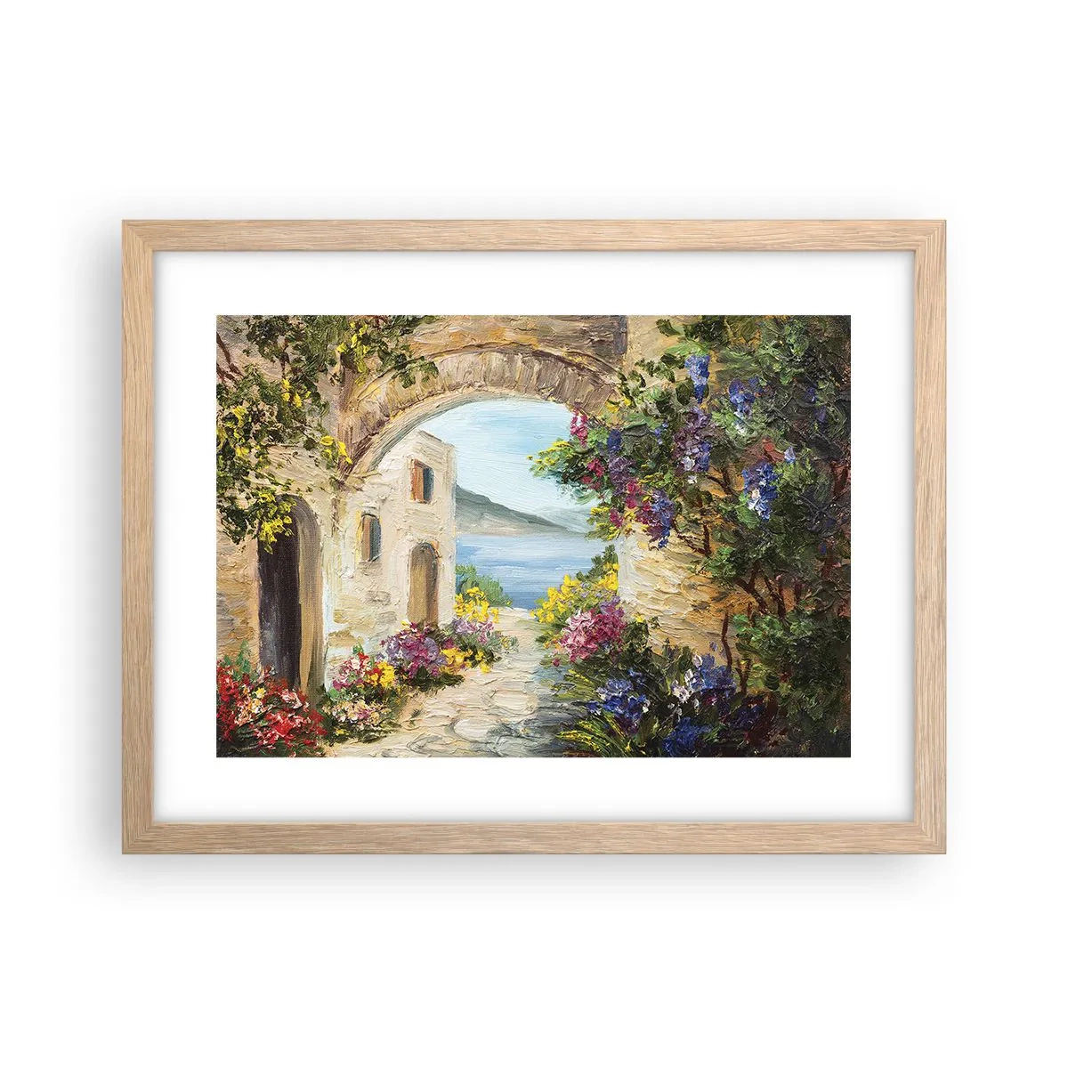 Plakat w ramie jasny dąb - Urok nadmorskiej prowincji - 40x30 cm