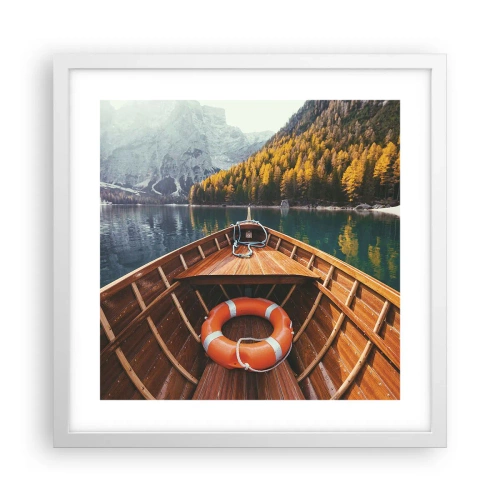 Plakat w białej ramie - Górska wycieczka - 40x40 cm