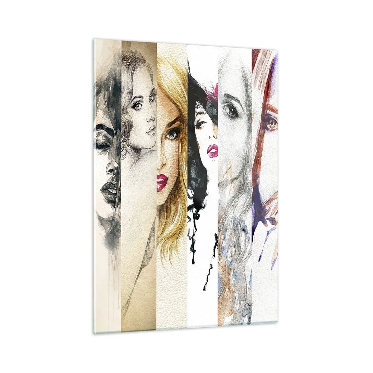 Obraz na szkle - Kolaż portretów kobiet w różnorodnych stylach artystycznych - 50x70cm - I zawsze to TY - Nowoczesna dekoracja ścienna do salonu, kuchni i sypialni ARTTOR