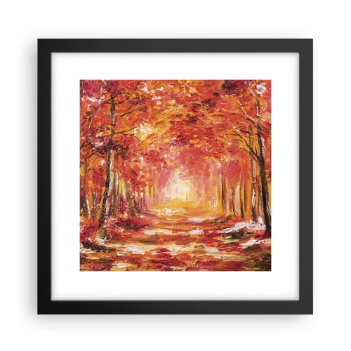 Plakat w czarnej ramie - Miedziany las - 30x30 cm