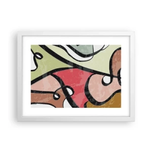 Plakat w białej ramie - Piruety wśród barw - 40x30 cm