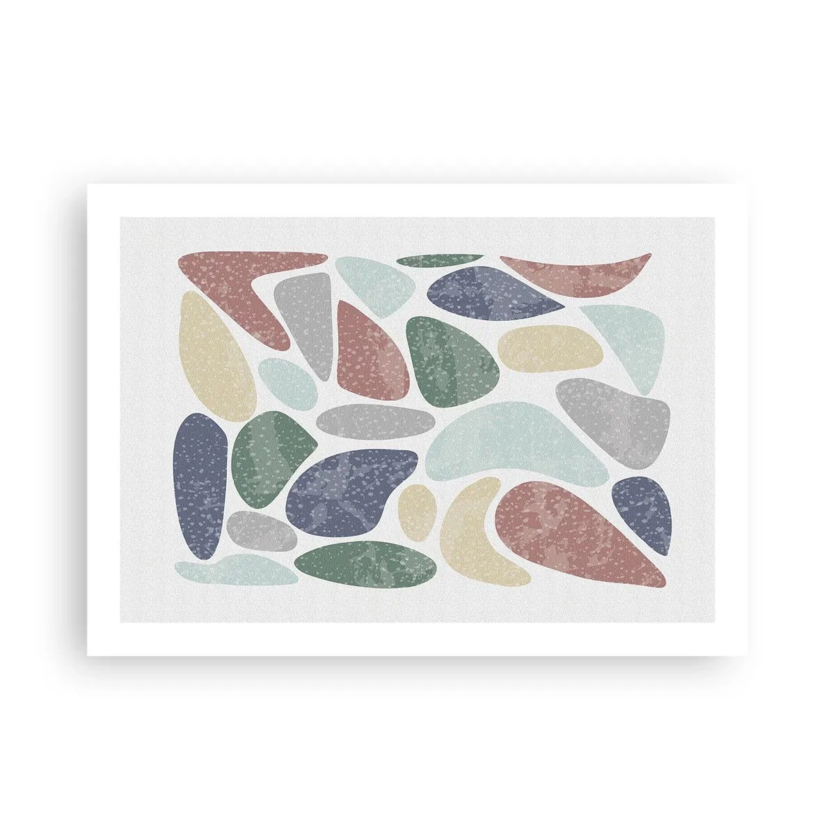 Plakat - Mozaika pudrowanych barw - 70x50 cm