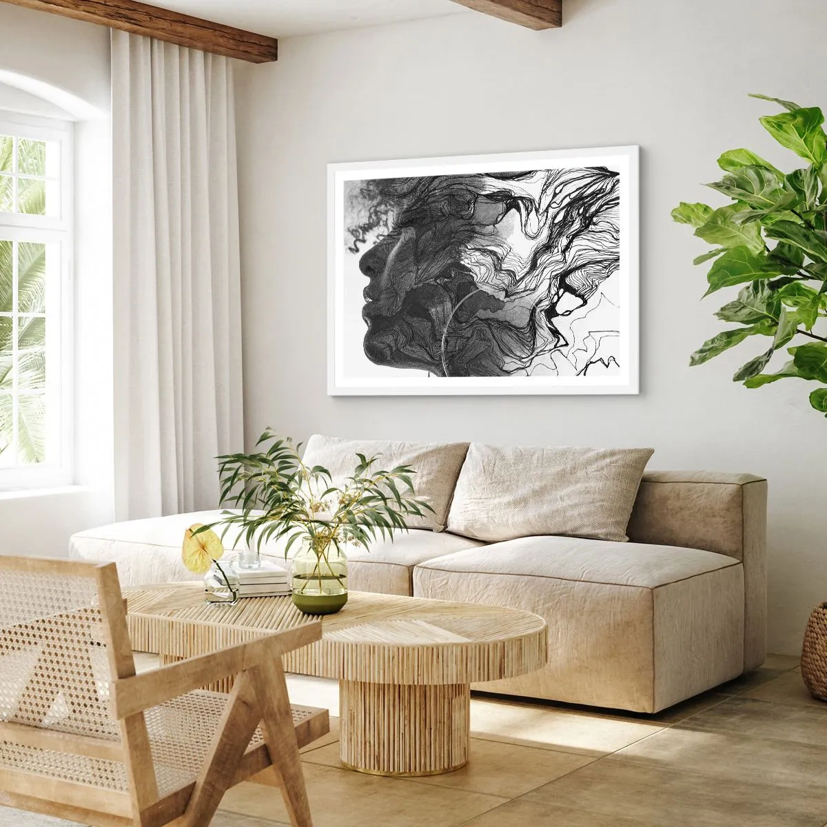 Plakat w białej ramie - Zaplątana w marzeniach - 100x70 cm