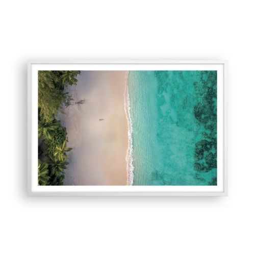 Plakat w białej ramie - Rajska plaża - 91x61 cm