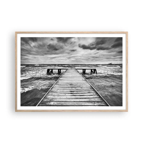 Plakat w ramie jasny dąb - Czekam na wiatr, co rozgoni… - 100x70 cm