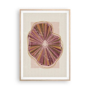 Plakat w ramie jasny dąb - Abstrakcja promienista - 70x100 cm