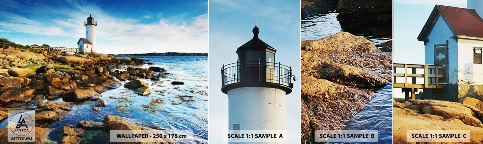 Fototapeta Próbka Standard Eco - Wracajcie szczęśliwie, czekam - Krajobraz, Latarnia Morska, Ocean Atlantycki - 100x30 cm