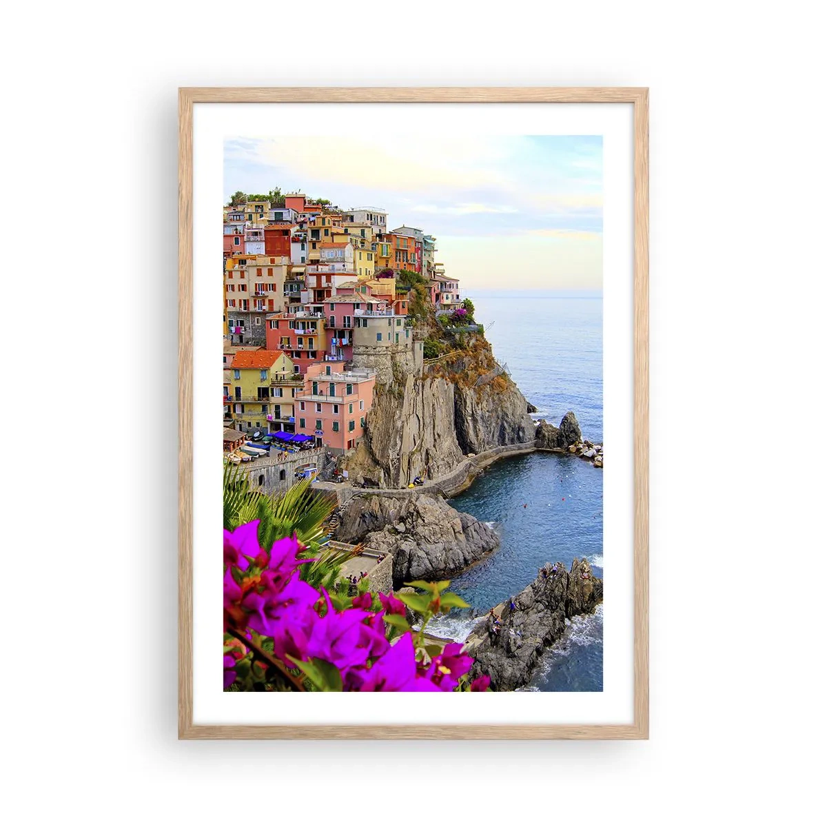 Plakat w ramie jasny dąb - Śmiejące się miasto - 50x70 cm