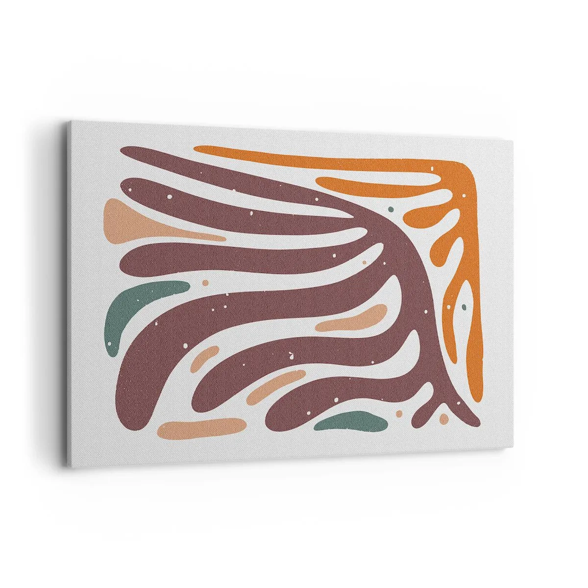 Obraz na płótnie - Organiczny wzór z promienistymi liniami w ciepłych odcieniach - 120x80cm - Kompozycja organiczna promienista - Nowoczesna dekoracja ścienna do salonu, kuchni i sypialni ARTTOR