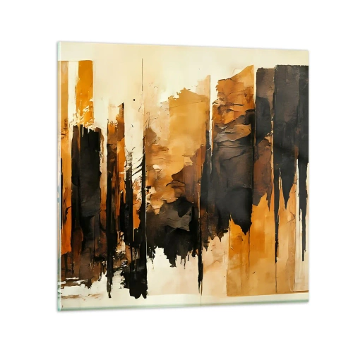 Obraz na szkle - Harmonia czerni i złota - 30x30 cm