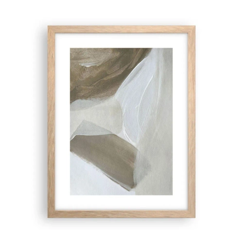 Plakat w ramie jasny dąb - Fala bieli - 30x40 cm
