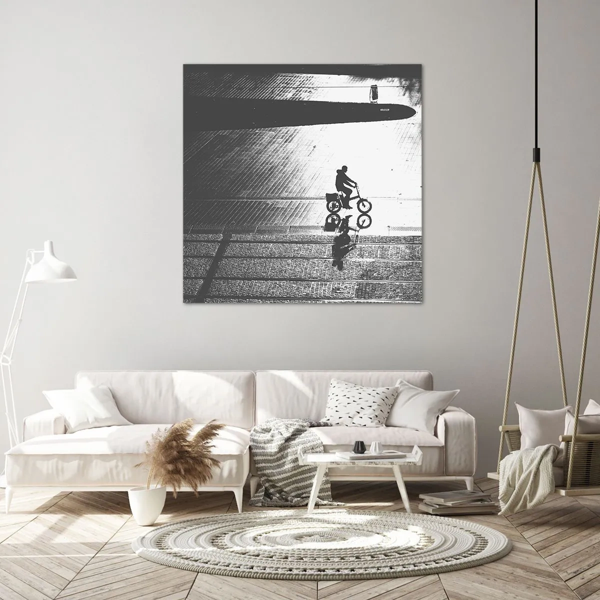 Obraz na płótnie - Przed siebie, przez miasto - 40x40 cm